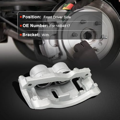 cciyu Front Left Disc Brake Caliper w/Bracket 18B4817 - size: Front Left[18B4817]