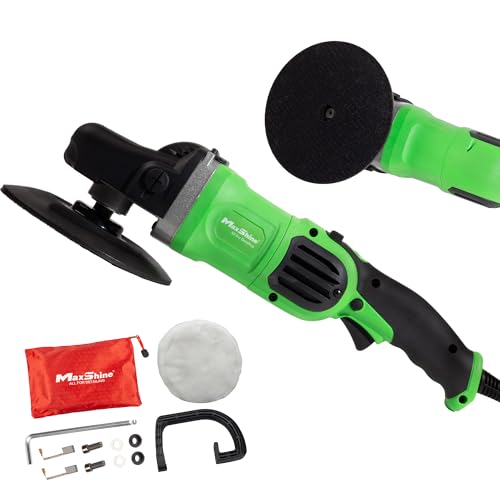 Maxshine M1300 Pro Rotary Polisher – 7” 1300W Car Buffer with 6-Speed Control, 5/8” Thread – Auto Detailing Tool for Cars, Trucks & SUVs, Paint Correction, Swirl & Scratch Removal, Glossy Shine - color: 7" Rotary