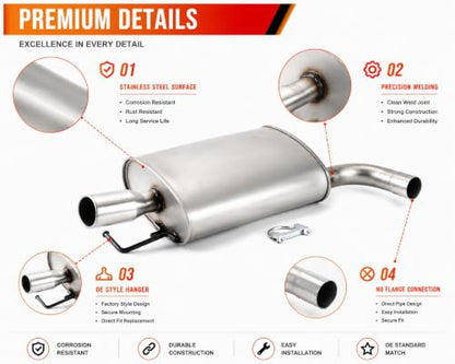 53943 Right Rear Exhaust Muffler for 2011-2018 Ford Explorer 3.5L E38H - size: Right Ford Explorer 3.5L 2011-2018
