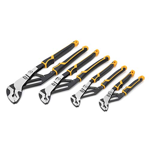 GEARWRENCH 4 Pc. Pitbull Auto-Bite Tongue & Groove Dual Material Pliers with K9 Jaws - 82594C - size: 4 Piece, style: Auto Bite Set