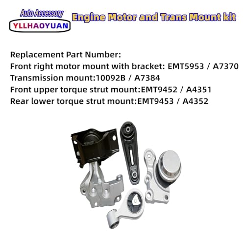 Yllhaoyuan Complete Set of 4 Engine Motor Mounts for 2008-2015 Nissan Rogue - size: 2008-2013 Nissan Rogue 2.5L