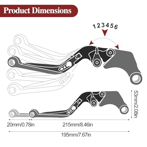 Brake Clutch Lever Set for Suzuki GSX‑R, Adjustable Levers(Red) - color: Red