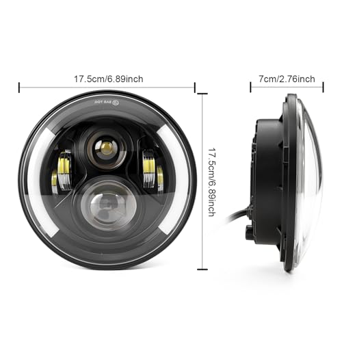 7 Inch Compatible with Honda Shadow Spirit 1100 750 Headlight Assembly