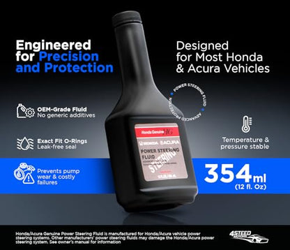4STEED MOTORS Bundle Fit for Acura and Honda 08206-9002PE Power Steering Fluid Pack of 3 91345RDAA01 + 91370SV4000 Pump Rubber Inlet & Outlet O-Ring Seals Kit 926-157