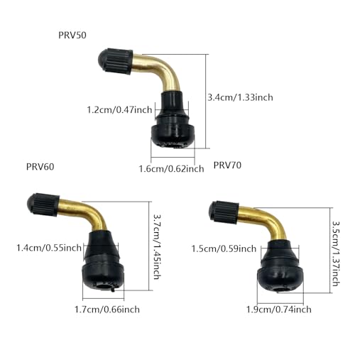 10Pcs Universal PVR50 Tire Valve Stem Bent 90 Degree Angled Tubeless Snap-in Rubber Base Compatible with Most Tubeless Tire Rim Motorcycle Scooter ATV Cars RV Bicycles Trailers - size: PVR50
