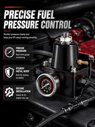 Adjustable 6AN EFI Fuel Pressure Regulator,Bypass Return 30-70PSI&75-120PSI