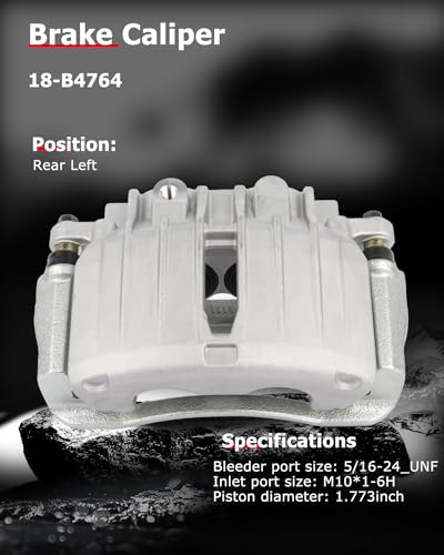 cciyu Rear Left Disc Brake Caliper Assembly w/Bracket 18-B4764 - size: Rear Left[18-B4764]