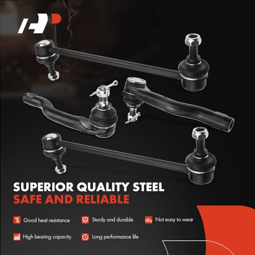 A-Premium 6Pcs Front Suspension Kit, Sway Bar Link, Inner Outer Tie Rod End