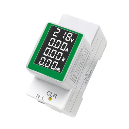 AC 50-300V 100A Digital Power Meter, Din Rail, LCD, Multi Function - style: AC Din Rail Meter 100A