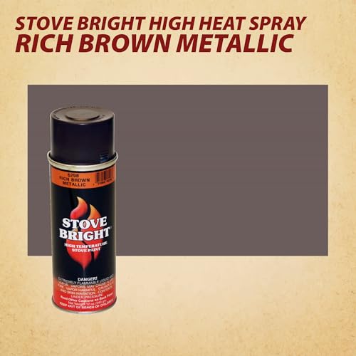 Stove Bright High Temp Spray Paint, Satin, Rust Resistant, Up To 1200 Degrees, 12 Ounce (Pack of 1),Rich Brown Metallic - color: 6298 - Rich Brown Metallic