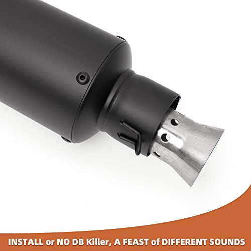 Universal Slip on Modified Exhaust Mufflers with Silencers Compatible with Motorcycle Grom ATV Dirt Bike Street Bike Scooter Pipe Diameter 38mm-51mm Exhaust,Black - color: Black