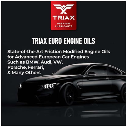 TRIAX Euro LX 5W-40 Full Syn Engine Oil - Compatible with BMW LL01, MB 229.5, 226.5, Audi/VW 502.00, 505.00, MS-12991, Porsche A40 (6 Quart Pack) - size: 6 Quart Pack