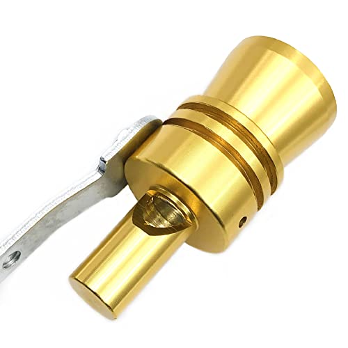 DEVMO 2pcs XL Size Aluminum Alloy Universal Turbo Sound Exhaust Muffler Pipe Whistle Car Roar Maker (XL-Gold) - color: Gold