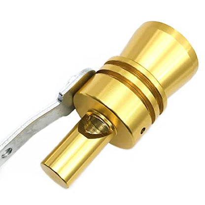 DEVMO 2pcs XL Size Aluminum Alloy Universal Turbo Sound Exhaust Muffler Pipe Whistle Car Roar Maker (XL-Gold) - color: Gold