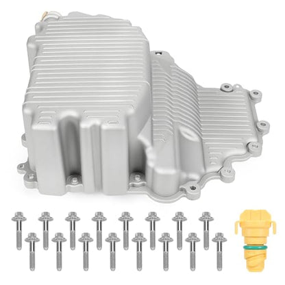 HL3Z-6675-A Aluminum Engine Oil Pan with Bolts Fits for Ford F150 3.5L 2017-2019, for Expedition 2018-2019, for Lincoln Navigator 2018 3.3L 3.5L, Replace HL3Z6675A