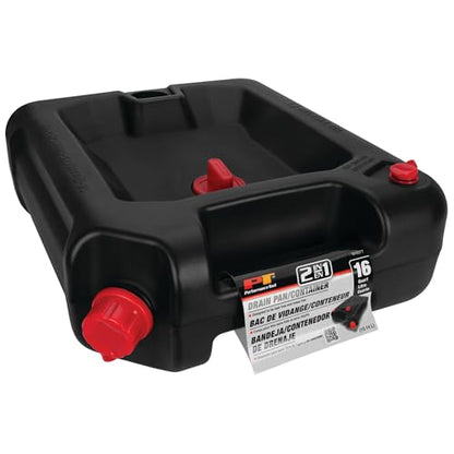 Performance Tool W4077 16-Quart Automotive Oil Drain Container, Black - style: 16 Quart Drain Pan