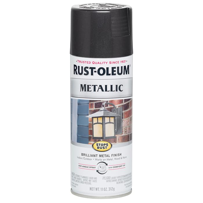 Rust-Oleum Stops Rust Metallic Spray Paint, Black Night - color: Black Night, size: 11 Ounce (Pack of 6)