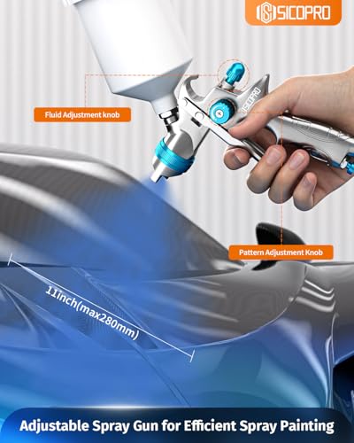 HVLP Spray Gun, Automotive Paint Gun, Spray Gun for Painting - color: Blue