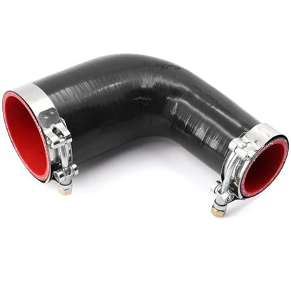 90 Degree ID 2 to 3 inches Elbow Silicone Reducer Coupler Hose 4 Ply Polyester Reinforcement with 2 Steel T Clamps for Intercooler Turbo Intake Pipe - size: 90° 2-3"