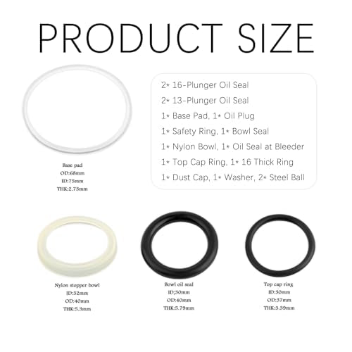 16PCS Hydraulic Jack Seal Kit with O Ring Seal,3 Ton Floor Jack Parts Kit