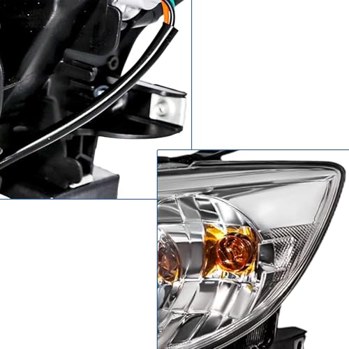 PartsFlow Pair Halogen Headlight Compatible With 2008-2011 Subaru Impreza - color: For 08-11 Subaru Impreza Outback Chrome Housing