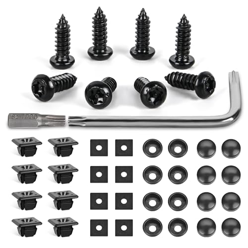 GOOACC 8 Sets Anti-Theft Stainless Steel License Plate Screw Kit - color: 8 Sets License Plate Screw