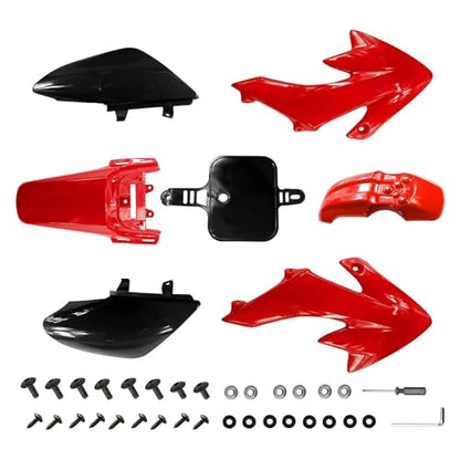 PRO BAT 7 PCs CRF50 Plastic Fender Kit XR50 Fairing Fender Kit Motorcycle - color: Black, Red
