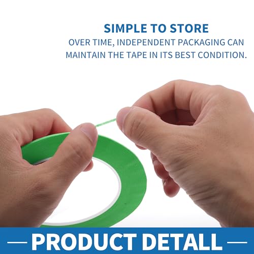 Painters Tape Easy Removal Fine Width 1.5mm Tape 0.06 Inches x 52.5 Yards Green - color: Green, size: 0.06 Inches x 52.5 Yards