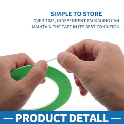 Painters Tape Easy Removal Fine Width 1.5mm Tape 0.06 Inches x 52.5 Yards Green - color: Green, size: 0.06 Inches x 52.5 Yards