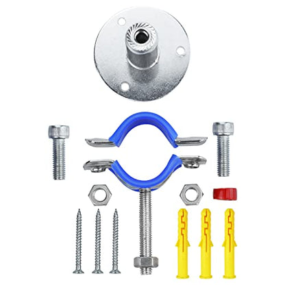 2PCS 304 Stainless Steel Wall Mount Ceiling Mount Pipe Supports, Adjustable Pipe Strap Clamp with screws for OD Pipe 48-51mm, Adjustable Height 100-200mm - size: 48-51mm, style: Adjustable Height 100-200mm