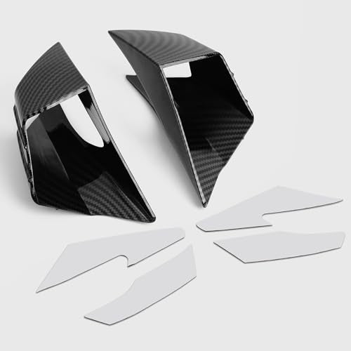 WOOGA Motorcycle Side Winglet,Motorcycle Side Spoiler Front Fairing Aerodynamic Winglets Air Deflector Wing Compatible with Ho&n&da CBR650R 2019-2023 Su&zu&ki GSX250R (Carbon Fiber Look) - color: Carbon fiber look