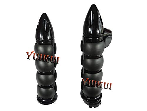 Motorcycle Black Chrome Grips 32mm/1-1/4 Inch Rubeer Hand Grips Handlebar Grips with Boss Throttle Compatible with Honda VT1300/FURY/INTRESRATE/SABRE 2009-2015 - color: Blcak,Type 2(42mm boss throttle)