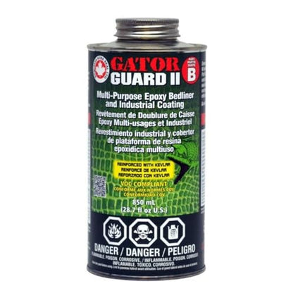 Dominion Sure Seal - Gator Guard II - 2K Epoxy Bedliner Kit - Multi-Purpose Epoxy Bedliner & Industrial Coating - Ultimate Protection for Truck Beds - Top Tier Strength, Rust Inhibitor - Black - 1.7L