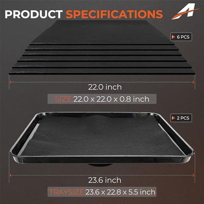 17892 2Pcs Transmission Drain Pan with 6Pcs 22'' Inch Oil Drain Splash Pads, Universal Fluid Drain Funnel Compatible with 87031 87032, High Capacity for Oil, Coolant & Fluid Change - size: 17892-2
