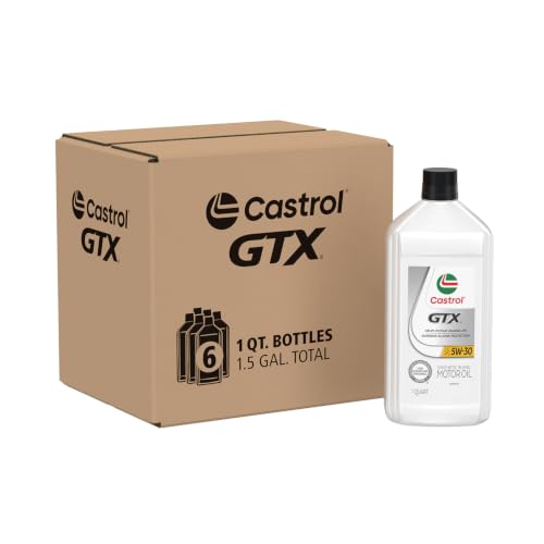 Castrol GTX 5W-30 Synthetic Blend Motor Oil, 1 Quart, Pack of 6 - size: 1 Quart, Pack of 6