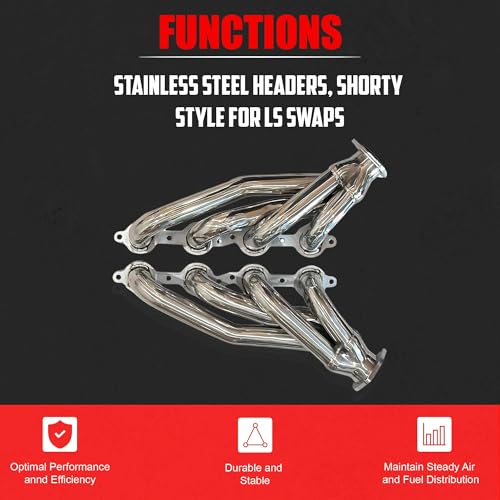 Stainless Steel Headers, Shorty Style for LS Swaps, Universal for Swaps Only, Not Designed to Fit Any Vehicle that came from Factory with an LS Style Engine