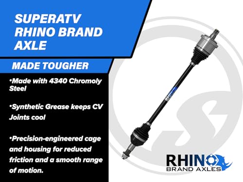 SuperATV Heavy Duty Rhino Brand Rear CV Axle for Polaris Ranger Models (See Fitment) - REAR - Upgrade From Your OEM Axle - size: Rear