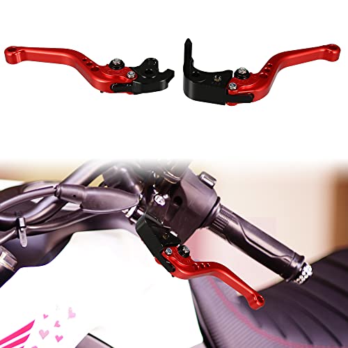 X AUTOHAUX 1 Pair Motorcycle Brake Clutch Levers Adjustable Folding CNC for Honda CBR1000RR CBR 1000RR FIREBLADE SC57 2004-2007 for CB1000R 2008-2016 Red - color: Red