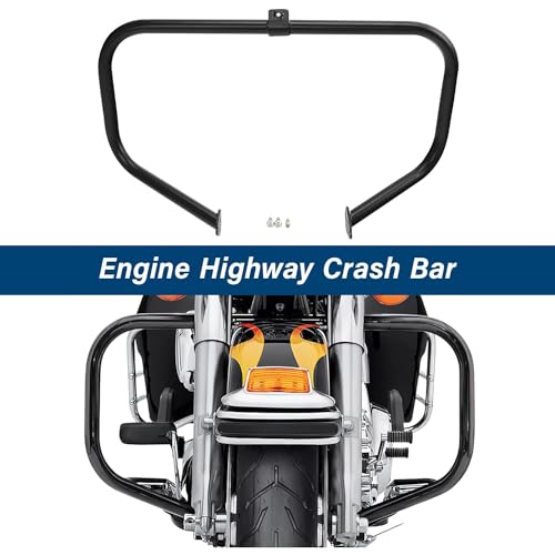 TCT-MOTORPARTS Engine Crash Bar Fit for Harley Davidson Touring 1997-2008 - color: Black Engine Crash Bar
