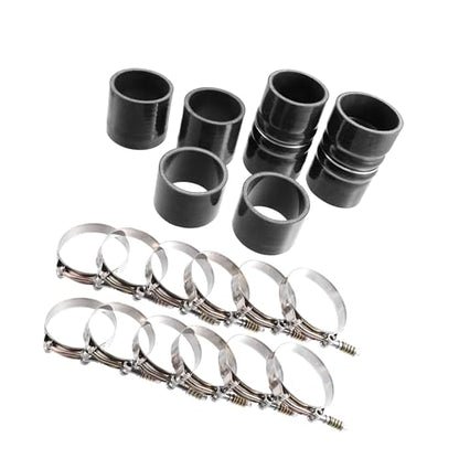 1 Set 7.3L Intercooler Hose Boots Kit for Ford F250 F350 Super Duty 7.3L 1999 2000 2001 2002 2003 with T Bolt Clamp Black Vehicle Components