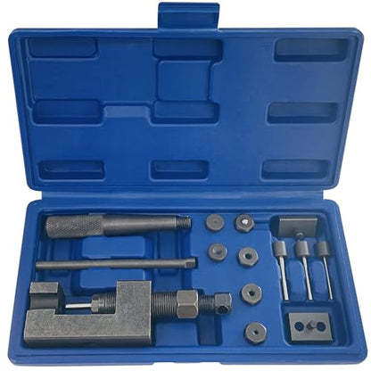 Motorcycle Chain Breaker Set, 16-Piece Chain Removal Tool Chain Cutter and Riveter Kit for Motorcycle ATV Bike Cam & 25 to 930 Chains