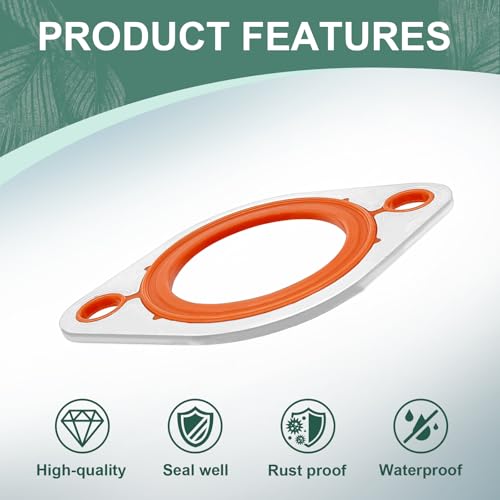 Thermostat Water Neck Housing Gasket, 1/8 Inch Aluminum Carrier & High Temp Silicone Replacement for Chevy SBC BBC 265 283 305 327 350 383 396 400 427 454 472 500 Engines Coolant Outlet (2Pcs) - size: 2Pcs