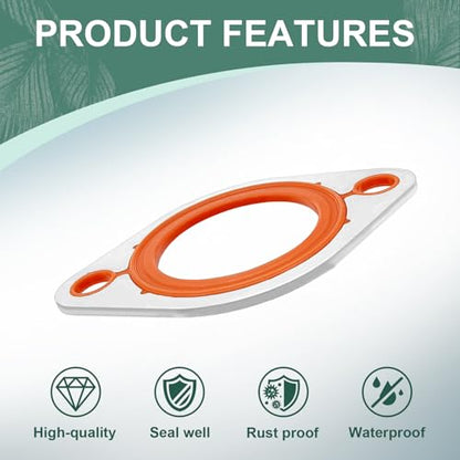 Thermostat Water Neck Housing Gasket, 1/8 Inch Aluminum Carrier & High Temp Silicone Replacement for Chevy SBC BBC 265 283 305 327 350 383 396 400 427 454 472 500 Engines Coolant Outlet (2Pcs) - size: 2Pcs