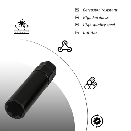 Large 7 Spline Car Lug Nut Socket, Automotive Wheel Lock Key Removal Tool for 21mm (13/16") and 22mm (7/8") Hex Socket Wrench, Vehicle Tuner Lug Nut Key Tool, Universal Fit - size: 7 Spline