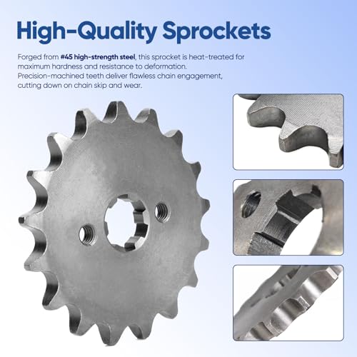 420-17T 17mm Motorcycle Front Engine Sprocket Replacement for 50cc 70cc 90cc 110cc 125cc 140cc 160cc Lifan Loncin Lifan Zongshen Roketa Coolster Sunl Dirt Bike Chinese ATVs Go Kart Sprocket - color: 420-17T