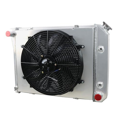 4 Row Radiator Shroud Fan For Chevy Camaro Chevelle Carlo 1968-87 - size: 4 Row Radiator+Shroud Fan