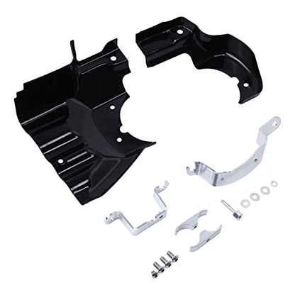 TCT-MOTORPARTS Black Engine Transmission Interface Trim Cover Fits for Harley Softail Deluxe FXST FXSTC 2007-2017 - color: Black