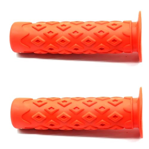 Bike Grips Bicycle Handlebar End Grips Replacement Handle Bar Grips Non-Slip Soft Rubber Protector for Mountain Bike Tricycle Wheel Chair - color: ORANGE