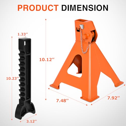 Nilight 3-Ton Jack Stands, Double Locking, 6,600 lb Capacity, 2-Pack - size: 3T