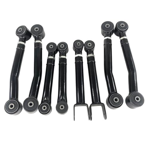 Adjustable Lower Suspension Control Arm and Adjustable Front Rear Upper Suspension Control Arm Replacement for 1993-1998 Grand Cherokee ZJ /1998-2006 Jeep Wrangler TJ - color: black
